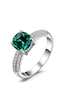 Brezza Lusso Jewelry Zümrüt Taşlı Diamond Yarımtur Tektaş Kadın Gümüş Yüzük 13