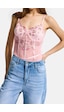 it's basic Kadın Pembe W5 Çıtçıtlı Toparlayıcı Özel Çiçek Ve Dantel Desenli Tasarım Askılı Body