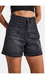 it's basic Kadın Koyu Füme 2s6-1 Mom Fit Önden Cepli Denim Şort