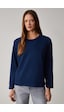 Grımelange BASIL Kadını Oversize %100 Organik Pamuk Örme Uzun Kol Lacivert T-Shirt Grımelange BASIL Kadını Oversize %100 Organik Pamuk Örme Uzun Kol Lacivert T-Shirt