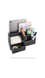 Masa Üstü Düzenleyici,kalemlik,kumandalık,küpbloknotluk,tabletlik,kitaplık,6 Gözlü,çekmeceli,desktop Organizer,vegan,24,5 13 12 Siyah