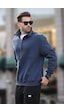Madmext Lacivert Dik Yaka Yarım Fermuarlı Sweatshirt 7079 Lacivert