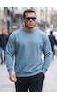 Buratti Regular Fit Bisiklet Yaka Pamuklu Içi Tüylü Yumuşak Şardonlu Erkek Sweat 5905255 Mavi