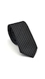 Gaffy Beyaz Kırcıl Desenli Siyah Dokuma Kumaş Mendilli Slim Fit Kravat // Sdk-2504-1 Siyah