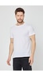 Mmetalic Erkek Siyah %100 Pamuk T- Shirt Regular Fit Rahat Kesim Bisiklet Yaka Basic Tişört Beyaz