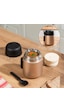 Porsima Paslanmaz Çelik Vakumlu Yemek Termosu Beslenme Kutusu Taşınabilir Lunch Box Sefer Tası Bronz 600 Ml Bronz