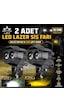 2 Adet Motosiklet Atv Utv Led Lazer Sis Farı Delici Beyaz Sarı Çift Renk 12 -24 Volt
