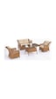 Eren Rattan Bahçe Balkon Takımı 2+1+1 Kahverengi