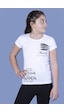 Toontoy Kids Toontoy Kız Çocuk T-shirt Göğsü Lazer Kesim Taşlı Beyaz