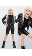 Denokids Kız Çocuk Tayt Siyah Parlak Metalik Disco Tayt Dizüstü Varak Kumaş Renkli