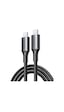 Ugreen Usb-c 60w 3a Qc Pd Örgülü Hızlı Şarj Kablosu, 1 Metre, Siyah, 15373 -
