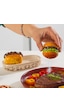 Porsima Mıo-038 Hamburger Motifli 2 Li Standlı Porselen Tuzluk Biberlik Seti Çok Renkli