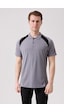 Vancelya Polo Yaka T-shirt Nefes Alabilir, Şık Ve Rahat, Günlük Ve İş Kullanımı İçin Erkek Tişört Gri-siyah