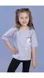 Toontoy Kids Toontoy Kız Çocuk Papatya Desenli Sweet Girls Baskılı Tişört Gri Melanj