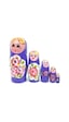 Mobgift 5 Li Matruşka Bebek Ahşap Mor