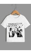 Uyguntarz Çocuk Cartoon Face Pamuklu Tshirt Beyaz Uyguntarz Çocuk Cartoon Face Pamuklu Tshirt Beyaz