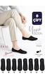 Kral Socks Kadın - Erkek Düz Desen 8'li Paket - 8 Çift Pamuklu Terletmez Babet Çorap Siyah