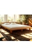 140cm X 190cm Masif Ahşap Platform Karyola Ceviz Renk 140x190 Cm Ceviz Renk