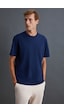 Grımelange Solo Erkek %100 Organik Pamuklu Kalın Dokulu Comfort Fit Bisiklet Yakalı Lacivert T-shirt Lacivert