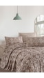 Enlora Home Baskılı Pike Takımı Çift Kişilik Pure Kahve Kahverengi