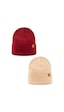 Sayzen Your Shine Unisex Basic Katlamalı 2'li Bere Set Bordo-krem