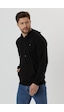 Mmetalic Erkek Siyah Kapüşonlu Nakış Detaylı Sweatshirt