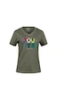 2as Alone Baskılı V Yaka Kadın T-shirt 403 Haki