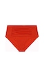 Büyük Beden Drape Detaylı Toparlayıcı Yüksek Bel Kadın Bikini Alt Mercan