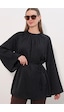 Bigdart Kadın Çizgili Bağcıklı Oversize Tunik 50009 - Siyah Bigdart Kadın Çizgili Bağcıklı Oversize Tunik 50009 - Siyah