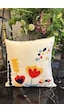 Dide Lüx Nakışlı Keten Kırlent Kılıfı 45x45 Cm Çok Renkli