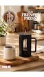 Porsima Smartpan Bv093 French Press Paslanmaz Çelik Süzgeçli Cam Bitki Çayı Demliği Kahve Presi - 1000 Ml Siyah