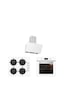 Silverline BO6502W02 - CS5343W01 - 3457 Soho 60 Beyaz Cam Ankastre Set
