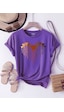 Eriyen Kalpler Baskılı Tasarım Tshirt Mor Eriyen Kalpler Baskılı Tasarım Tshirt Mor