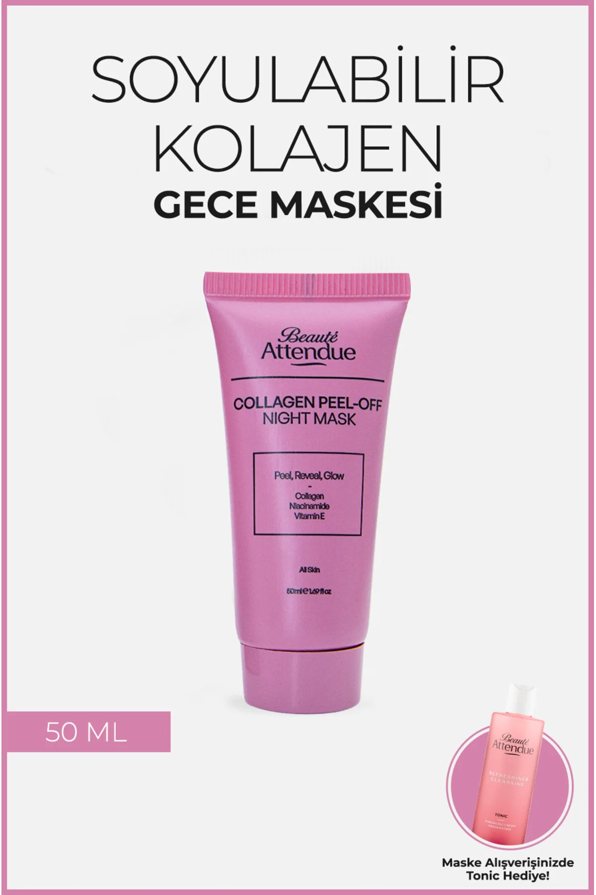 Beaute Attendue Soyulabilir Kolajen Gece Maskesi