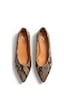 Ne&ve Shoes Kahve Deri Yılan Baskı Sivri Burun Şık Ve Rahat Günlük Babet Kahverengi