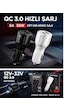 Nixcon 6a Qc 3.0 Çift Usb Araç Şarj Cihazı 35w Hızlı Şarj Siyah/beyaz - Renk: Siyah
