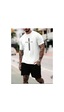 Medinenur Paris Baskılı T-shirt Short Bol Paça Rahat Kalıp Siyah Alt Siyah Üst Short Takım Beyaz