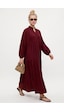 Ritnice Kadın Modest New Base %100 Viskon Bordo Maksi Boy Yazlık Elbise