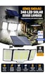 348 Led Solar Duvar Lambası, Güneş Enerjili Dış Mekan Aydınlatma, 5 Metre Kablolu Solar Panel, Hareket Sensörlü, Kumandalı, Ip65 Su Geçirmez Beyaz