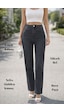 Cedy Denim Kadın Boru Paça Yüksek Bel Regular Fit Likralı Pantolon Gri