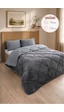 Premium Çift Taraflı Wellsoft Yorgan Seti Battal Boy 215x235 Cm 2 Adet Yastık Kılıflı Antrasit