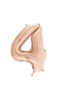 1 Adet 34 İnç 85 Cm Rose Gold Folyo Balon Helyum Balon 4 Yaş Balonu 4 Rakam Balon Rose Gold