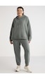 ETHIQUET TEREZABB Kadın Içi Polarlı Yumuşacık Comfort Fit Kapüşonlu Kanguru Cep Yeşil Büyük Beden Sweatshirt