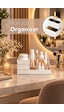 Porsima 5303 Çok Amaçlı Organizer 2 Çekmeceli Kozmetik Parfüm Krem Takı Makyaj Düzenleyici Beyaz