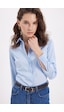 Tudors Kadın Slim Fit Non-ıron Pamuklu Vücuda Oturan Ütü Gerektirmez Pensli Mavi Gömlek-42047 Mavi