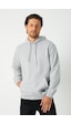 MMetalic Gri Erkek Kapüşonlu Kanguru Cepli Sweatshirt MMetalic Gri Erkek Kapüşonlu Kanguru Cepli Sweatshirt