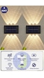Technojet Modern Solar Güneş Enerjili 6 Ledli Bahçe Aydınlatması Aplik Sarı Işık Led Lamba 2 Adet