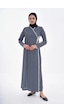Miss Ledonna Puantiyeli Yandan Bağlamalı Namaz Elbisesi-21009 Gül Kurusu