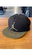 Air Jordan Siyah Haki Hiphop Snapback Rapper Basket Cap Şapka Siyah - Haki