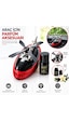 Güneş Enerjili Helikopter Araba Kokusu-kokusu  Araba Süsü Kırmızı - Siyah Set
